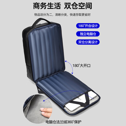 CHUONGKAIYE backpack for men's head layer cowhide backpack for business commuting computer bag holiday gift light luxury men's bag casual schoolbag black [CK9030 light luxury style]