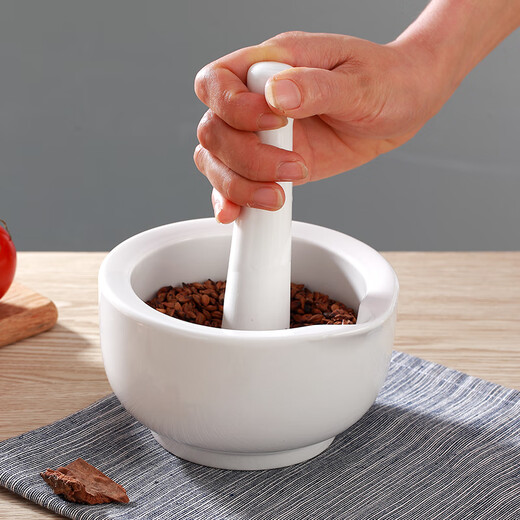 Beijia mortar ceramic high-strength porcelain pounding jar mortar large garlic pounding grinder household garlic pounding ceramic mortar 14CM