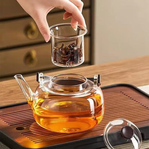 Glass teapot, teapot, tea set, tea set, kettle, electric ceramic stove, large capacity, Qinghuan teapot, 1000ML 1 piece