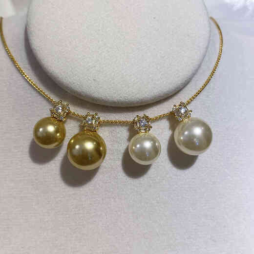 Chihuan Classic Princess Diana Golden Pearl Sterling Silver Single Pendant Necklace Exquisite American-made 14k gold non-fading Chopard clavicle chain American-made 14k gold-covered chain + sterling silver single pendant dry rose