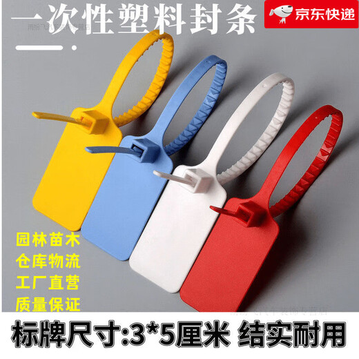 Label cable tie, disposable plastic seal, anti-theft buckle, logistics tag, cable identification plate, custom-made orange 30 blanks for experience (1 marker pen included)