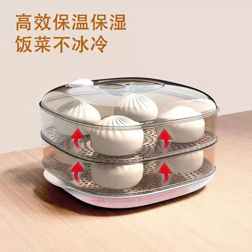 OQB microwave oven steamer food grade household hot dish artifact steamed bun heating steamer food grade multi-layer pearl white single layer food grade easy to clean