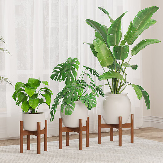 Anya Cross Flower Stand Living Room Floor-standing Flower Pot Stand Balcony Plant Stand Succulent Potted Plant Stand Brown Extra Large