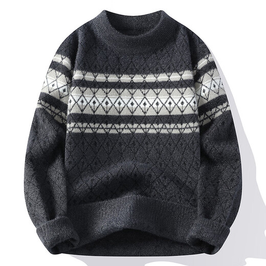 
Dragon peach soft glutinous mink sweater for men in autumn and winter thickened plush half turtleneck base knit sweater for men keep warm 9902 white about 90-105 Jin [Jin equals 0.5 kg] can be worn M