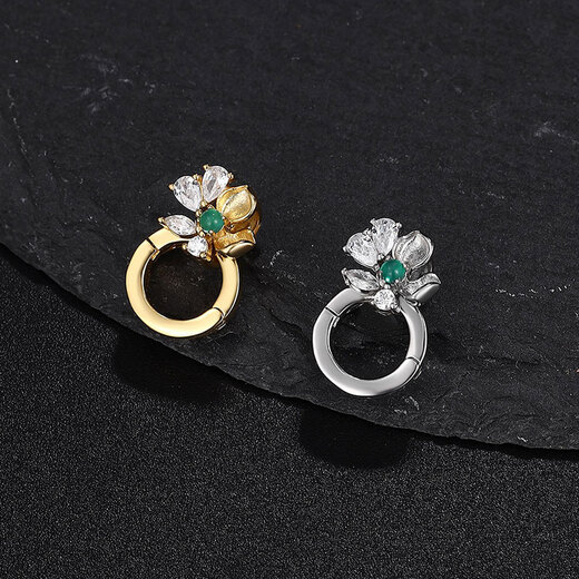 Henglijia s925 sterling silver DIY jewelry buckle versatile chain platinum 18K gold chalcedony necklace pendant sterling silver rose gold