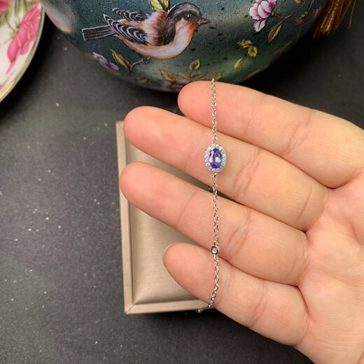 Chihuan new natural tanzanite bracelet Seiko natural 4*6mm 925 silver gold-plated exquisite tanzanite bracelet