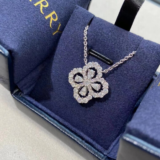 Fujiu HW necklace Harrywinston Harry Winston loop four-leaf clover platinum stone large and small pendant real gold and diamond cabinet special edition