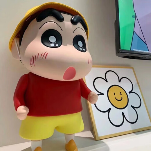 MPPMCK extra large Crayon Shin-Chan ornaments living room entrance floor decoration high-looking anti-fall toys home furnishings Red Shin-chan 43 cm extra large + hat