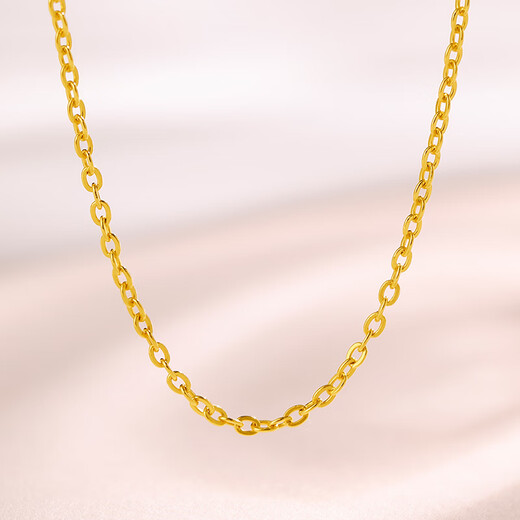 Saturday blessing gold necklace women's gold 999 O-shaped chain priced at A0510871 about 2.56g 40+5cm birthday gift