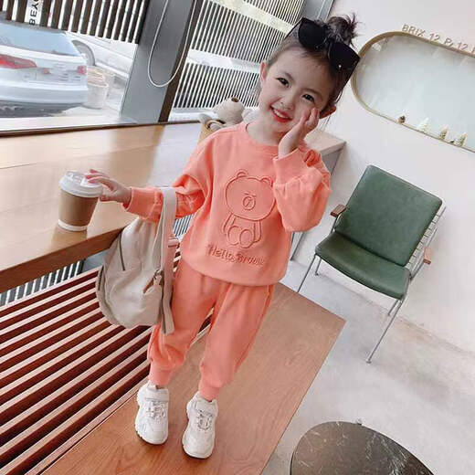 G.DUCKKIDS Little Yellow Duck Spring and Autumn New Girls 2025 Casual Children's Baby Fashionable and Fashionable Children's Sweatshirt Set Two-piece Set Gray 1105%24 Thin Model 130 Suggestions [115-125cm]