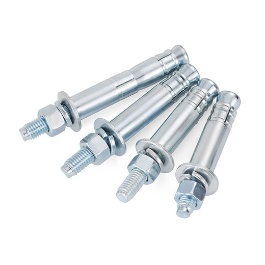 JINGGONG galvanized mechanical anchor expansion screw single and double tube rear-cut expansion bolt rear expansion heavy-duty anchor bolt M8-M24 double tube M12*130 (2 pieces)