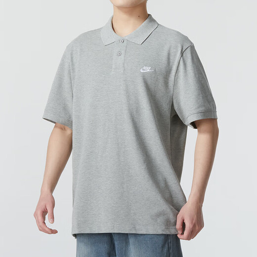 耐克（NIKE）短袖T恤男装夏季新款运动服透气POLO衫翻领上衣FN3895-063 FN3895-063灰色刺绣小标 S