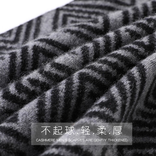 JIUJI 100% pure cashmere scarf men's short 2025 winter gift for husband and boyfriend male student's day small scarf gray (short style)