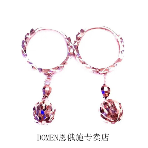 DOMEN Old Phoenix Gold Store Jewelry Russian Color Gold Plated Women's Purple Gold Plated Earrings Plated 14k Rose Gold Balls 5 585 Purple Gold Plated Pair