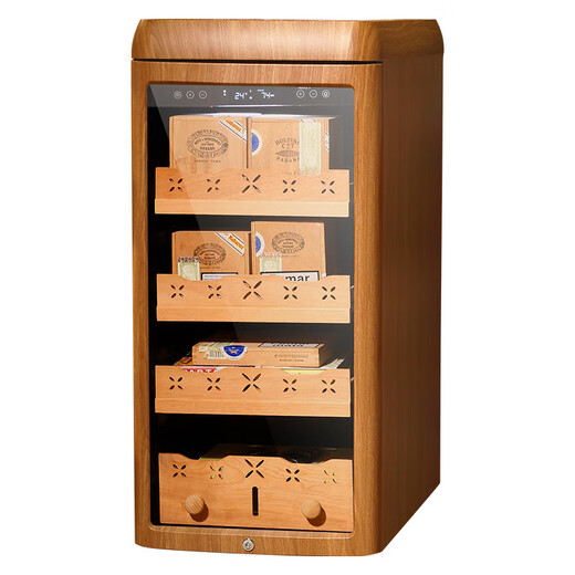Weijiade cigar cabinet constant temperature and humidity control cigar humidification cabinet inverter compressor energy-saving air-cooled frost-free cedar wood mellow maintenance wood grain brown inverter model cedar wood 600-900 pieces
