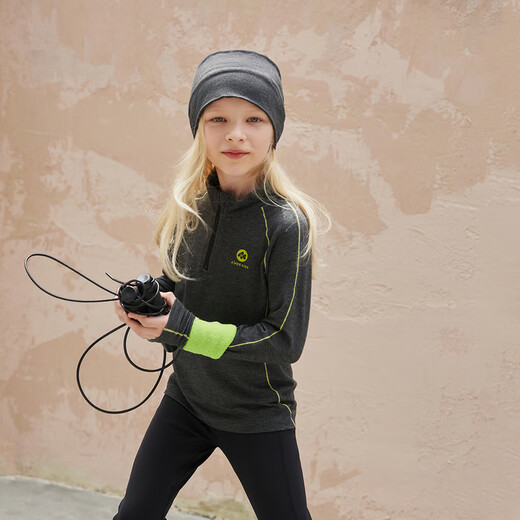 AIMER KIDS new autumn and winter product lightweight sports low-intensity children's long-sleeved warm base layer antibacterial moisture-wicking sportswear gray 130 (45-60Jin Jin equals 0.5kg)