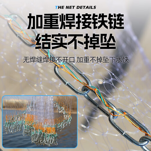 God Shark 2.4-meter high-strength fish silk line hand-thrown fishing net disc hand-thrown fishing easy-throwing net fishing net fishing gear