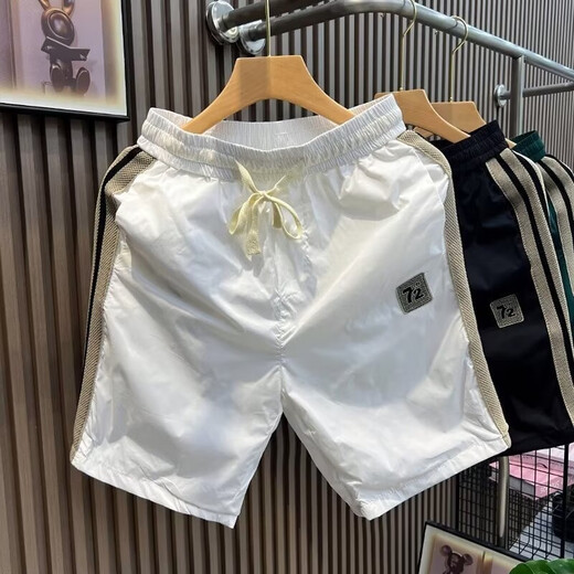 Kerimkoro shorts summer men's 2025 new quick-drying breathable overalls men's outer wear large pants five-quarter pants black XL