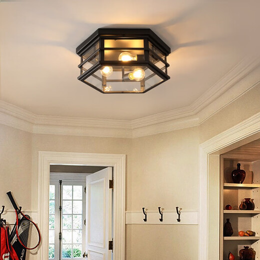 
Opple lighting retro ceiling lamp restaurant balcony bar cafe industrial aisle glass lamp Guangdong Zhongshan lamp 9928 small (surf style 6 Wadi