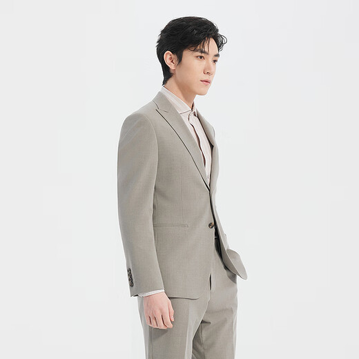 Lilang Shopping Mall Same Style Suit Men's Peaked Lapel Two Button Nine-Point Pants Version 2025 Spring Men's Formal Wear Khaki (25CXF021SA) 165A