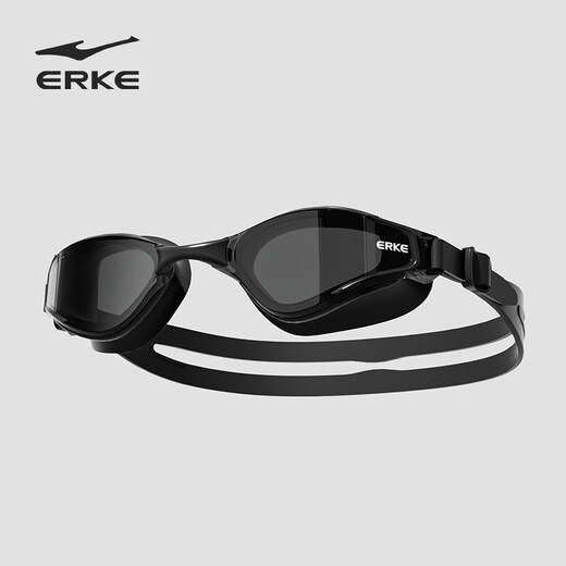 Hongxing Erke (ERKE) swimming goggles, unisex, adult high-definition anti-fog swimming goggles, professional racing swimming goggles, diving equipment, dark night black