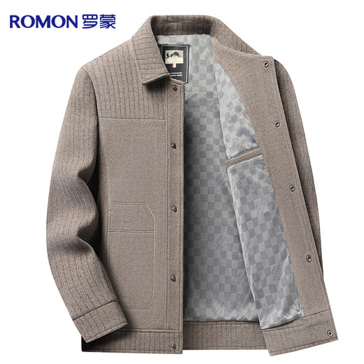 Romon jacket men's coat lapel solid color business casual fashion stretch jacket dad wear young and middle-aged men's wear