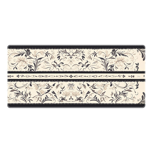 三色猫暗黑腰果花纹理鼠标垫高级感百搭超大号电竞游戏办公键盘 13968蕾丝 90厘米x40厘米x5毫米