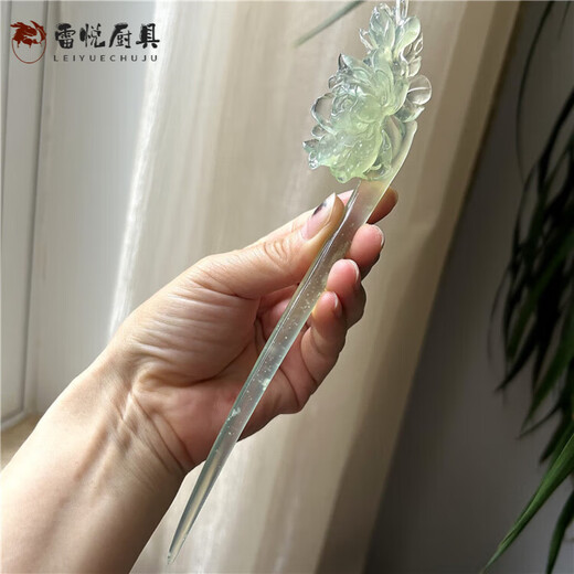 MPPMCK【轻奢高端】天然岫玉发簪手工玉石簪冰料步摇汉服发饰正品岫岩玉 0179号莲蓬发簪长约185毫米