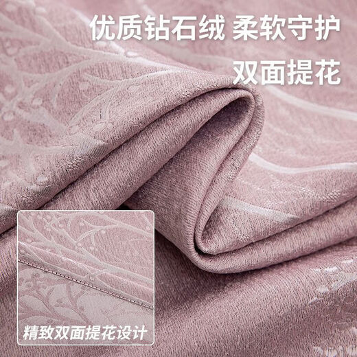 Curtain fabric manufacturer thickened blackout curtains simple living room bedroom heat insulation sun protection rental house made of trees - gray perforated style one piece width 5.0 meters * height 2.7 meters