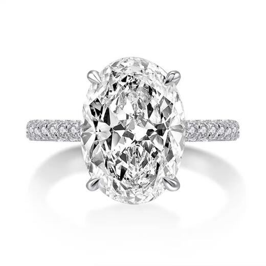 Guanpu Pavilion Fat Donglai same style pt950 platinum pigeon egg ring oval female light luxury elegant luxury moissanite diamond ring 1.5 carat size 8