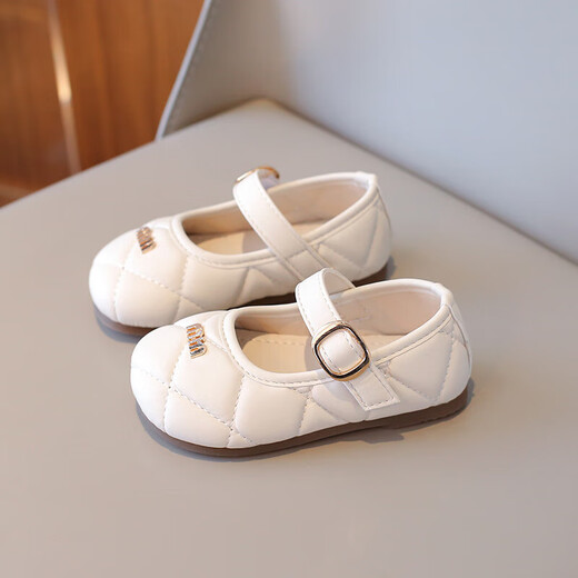 Girls' Shallow Mouth Princess Shoes 2025 Spring New Style Little Girls Fashionable Soft Sole Small Leather Shoes for Baby Girls Black / Inner Length 19cm 31