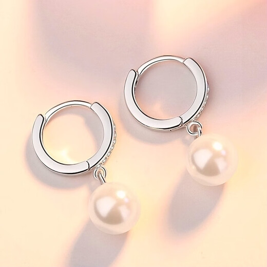 Guanpuge Fat Donglai same style pt950 platinum pearl earrings PT950 women's natural freshwater platinum earrings diamond 520 free diamond-encrusted pearl earrings