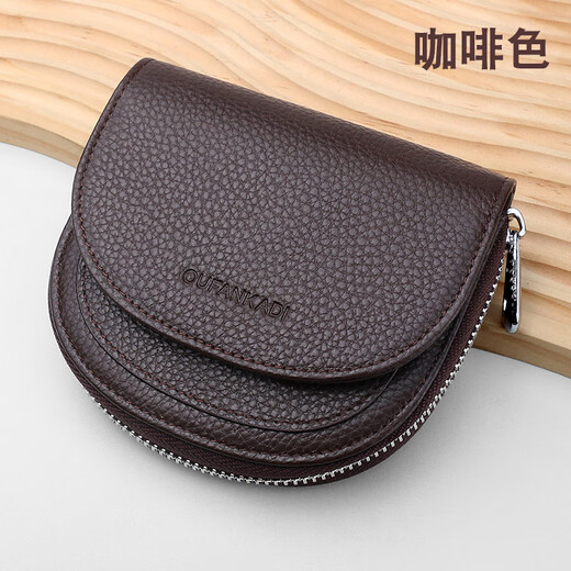 Ovankatis neue Geldbörse aus echtem Leder, Herren-Münztasche, Kartentasche, süße Münztasche, kleine Tasche, Schlüsseltasche, Geldbörse, Damen-Geldbörse, Schwarz