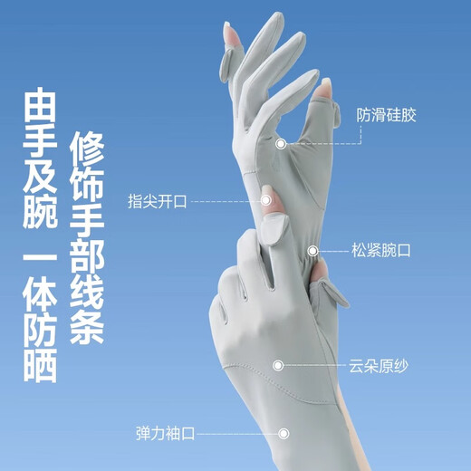 Солнцезащитные перчатки Catman для вождения электромобилей Жен. Защита от ультрафиолета Специальные велосипедные перчатки с полным пальцем Ледяной шелк Сенсорный экран Лето Тонкий стиль Серый Один размер