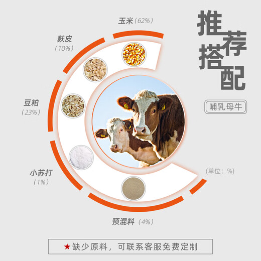 British and American cattle feed, special feed for breeding cows, cow mother premix, fattening and growth promotion agent, 5 bags, 20kg per bag, 4 kinds of cattle premix cows