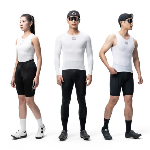 Rock Brothers sweatshirt men's quick-drying breathable vest bottoming top sleeveless road cycling jersey summer white vest M /L