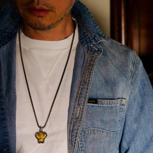 Tanhai Studio National Intangible Cultural Heritage Ancient Iron Jianjin Craft Carved Gold 24K Gold Meteor Iron Dapeng Bird Pendant Pendant