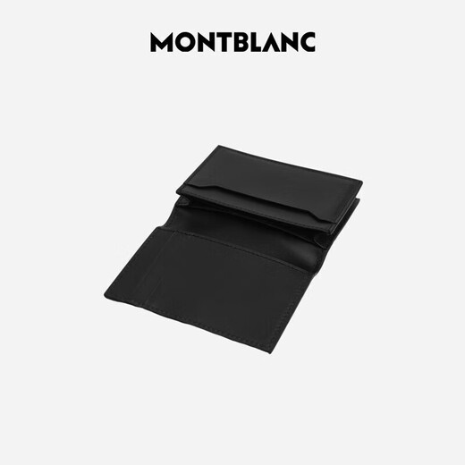 Montblanc (MONTBLANC) card holder striped cow leather card holder for boyfriend gift black Valentine's Day gift