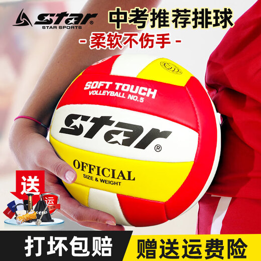 Shida Volleyball High School Entrance Examination Ball Standard Hard Volleyball Beginner Training Volleyball Hands Feeling Soft Test Recommended Indoor Ball No. 5 VB825C-67 [PU Material]