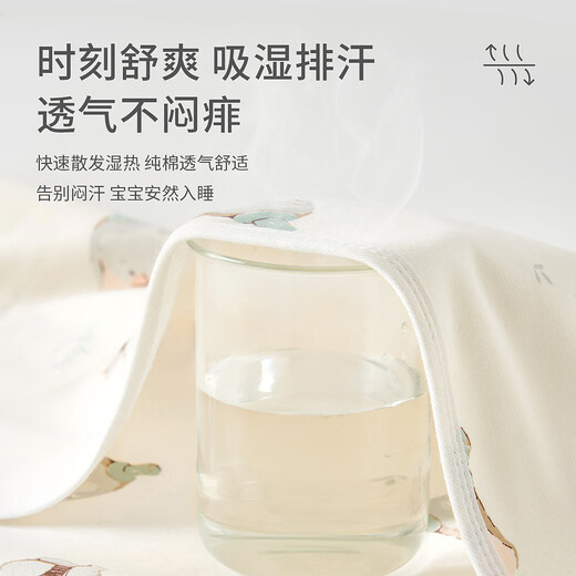 童泰婴儿隔尿垫新生儿宝宝吸湿透气隔尿床单儿童可水洗防漏垫子床 绿色 70*90cm
