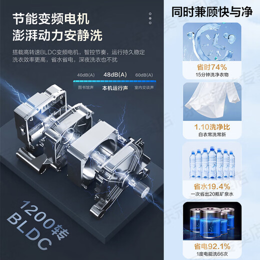 LittleSwan drum washing machine fully automatic 12kg large capacity household frequency conversion energy saving washing and drying integrated washing and drying steam disinfection 1.1 high washing ratio national subsidy TD12V20 thorough drying and odor removal washing and drying integrated 12kg