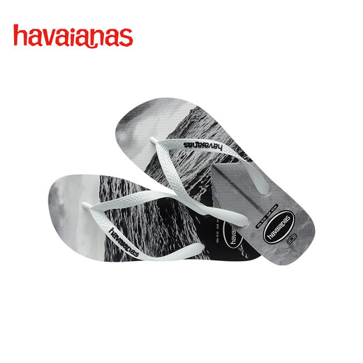 Havaianas Hype III Beach Herren Flip Flops Sommer am Meer Outdoor Outdoor Casual Pantoffers können außerhalb von 6194-Weiß/Schwarz/Grau 43-44 brasilianischer Code getragen werden