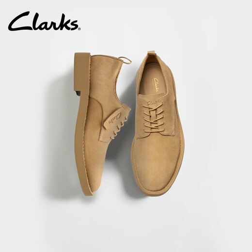 Clarks Martock Lace men's shoes new British thick-soled business commuter casual leather shoes light brown 261808467 42