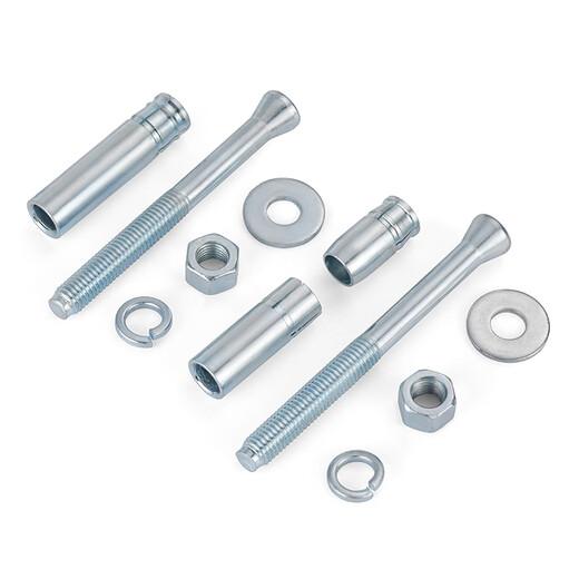 JINGGONG galvanized mechanical anchor expansion screw single and double tube rear-cut expansion bolt rear expansion heavy-duty anchor bolt M8-M24 double tube M12*130 (2 pieces)