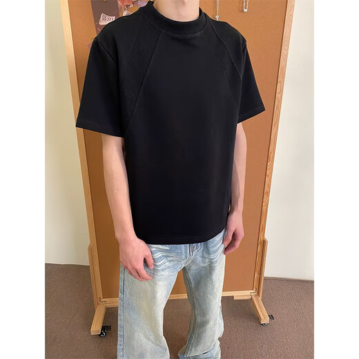
Digada design sense splicing men short-sleeved men summer simple versatile men T-shirt men loose casual short-sleeved t-shirt men and women WYN-T679 gray XL