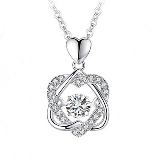 Centenary-old Feixiang 950 platinum love necklace women's clavicle chain beating heart pendant Chinese Valentine's Day, Chinese Valentine's Day