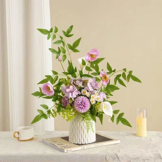 MPPMCK light luxury ins style simulated flower art ornaments simulated green plants young people desktop flower arrangement floral decoration cardamom year bouquet single bouquet hydrangea