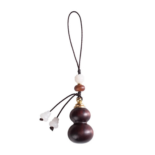 Beiyipin [peut être ouvert] Phone de téléphone mobile Chaîne de pendentif Gourd Gourd rouge Collier en bois de santal polyvalent Ébène Pendard Chaîne de pull long pendentif