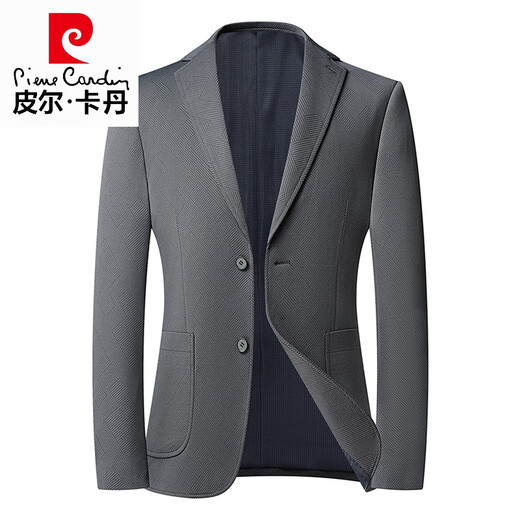 皮尔卡丹（pierre cardin）高档商务薄弹力透气休闲西服2025春秋季男士爸爸西装商务高端外套 9928蓝色 170/100-120斤 M