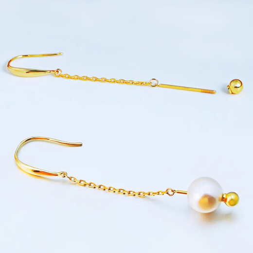 DL 1998 Mother's Day gift 18K gold ear wire hook pearl ear accessories accessories pearl earring empty ear hook one pair of gold ear hooks (beads not included)